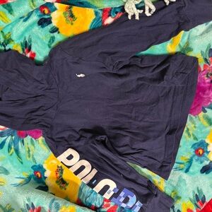 Polo by Ralph Lauren blue hooded long sleeve shirt